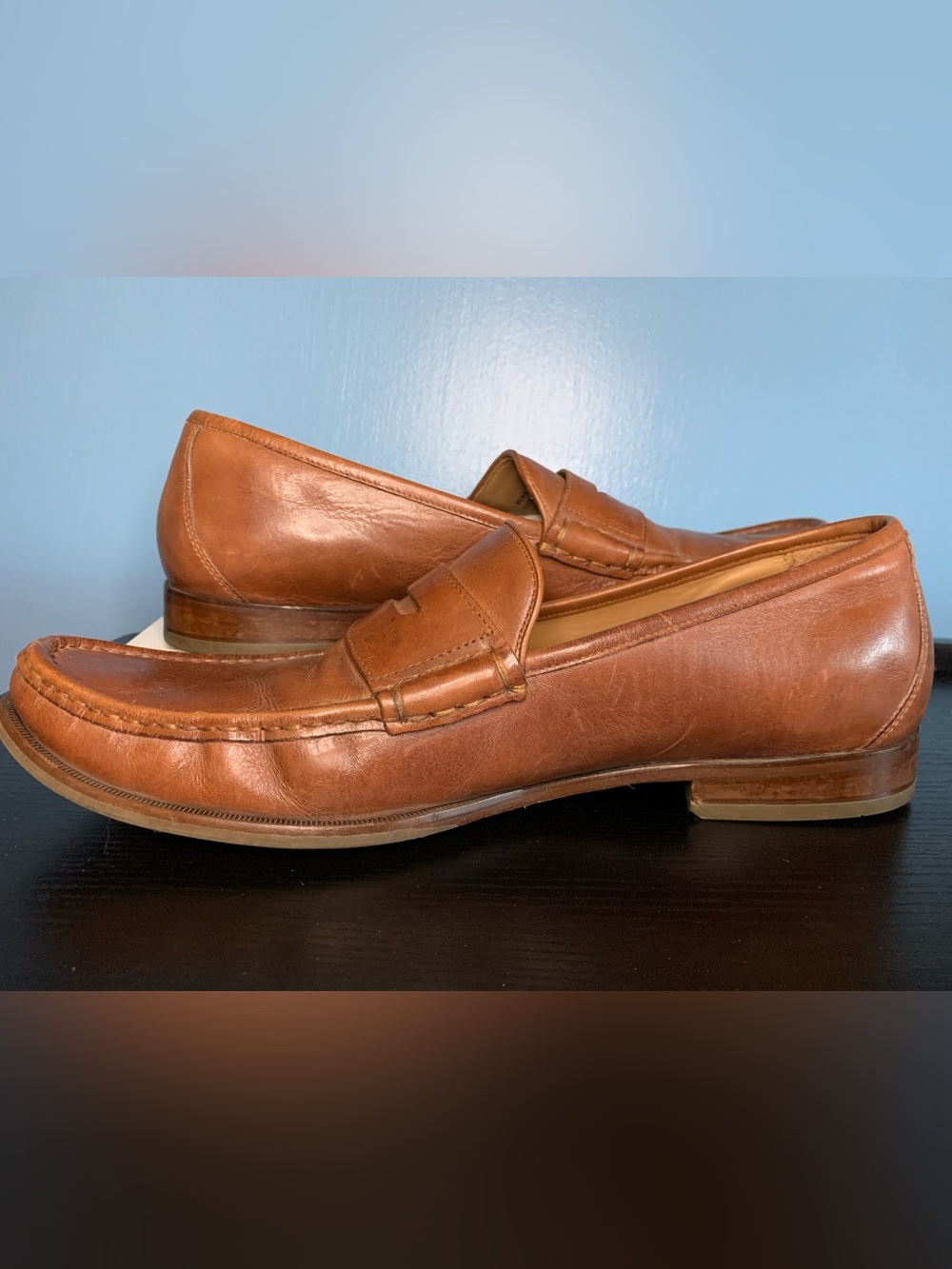 Cole Haan Men's Tan Leather Penny Loafers